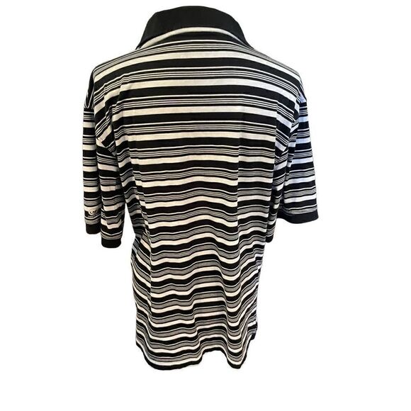 Genuine Merchandise True Fan Black&White Striped Half Button Down Short Sleeve S - Picture 2 of 10